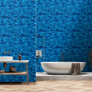 Blue Sea Water Image gedrucktes Badezimmer Sanftes Tapete