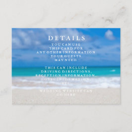Blue Sea Waves und Sand Beach Hochzeiten Begleitkarte