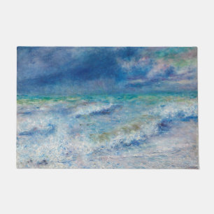 Blue Seascape von Renoir Impressionist Malerei Fußmatte