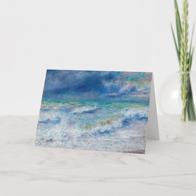 Blue Seascape von Renoir Impressionist Malerei Karte (Vorderseite)