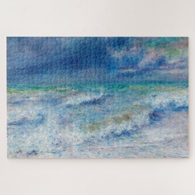 Blue Seascape von Renoir Impressionist Malerei Puzzle (Horizontal)