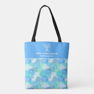 Blue Seashell Beach Print Custom Tennis Racket