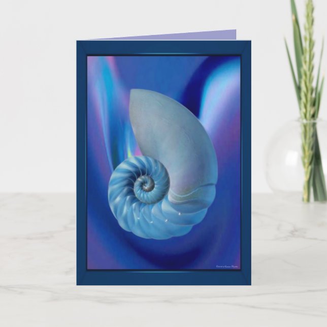 Blue Seashell Card Karte (Vorderseite)