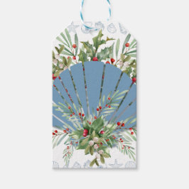 Blue Seashell Coastal Weihnachten Geschenkanhänger