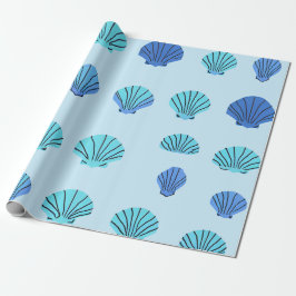 Blue Seashell Geschenkpapier