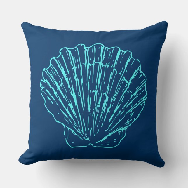 Blue Seashell Kissen (Vorderseite)