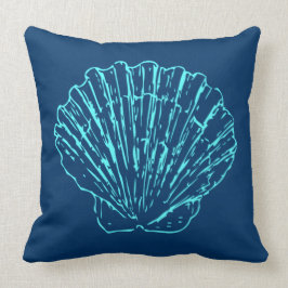 Blue Seashell Kissen