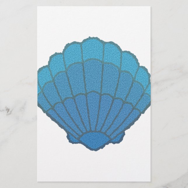 Blue Seashell Mosaic Briefpapier (Vorderseite)