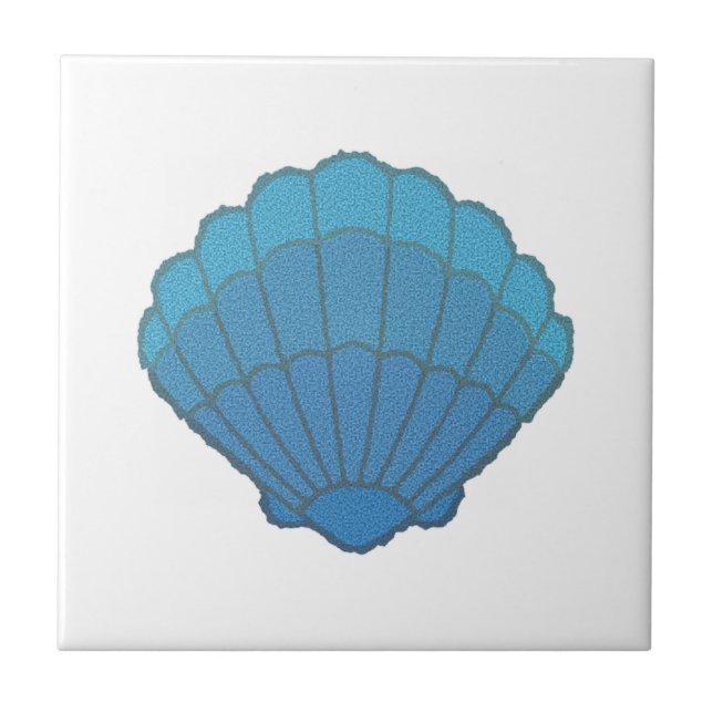 Blue Seashell Mosaic Fliese (Vorderseite)
