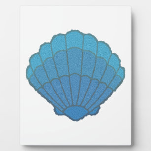 Blue Seashell Mosaic Fotoplatte