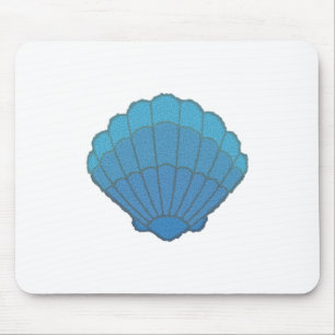 Blue Seashell Mosaic Mousepad