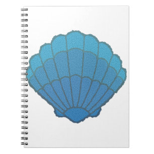 Blue Seashell Mosaic Notizblock