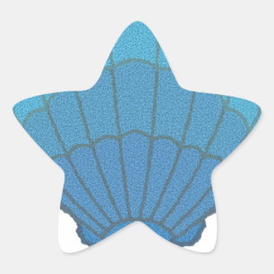 Blue Seashell Mosaic Stern-Aufkleber