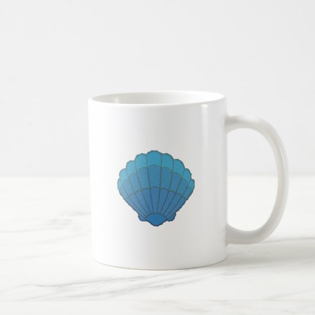 Blue Seashell Mosaic Tasse (Rechts)