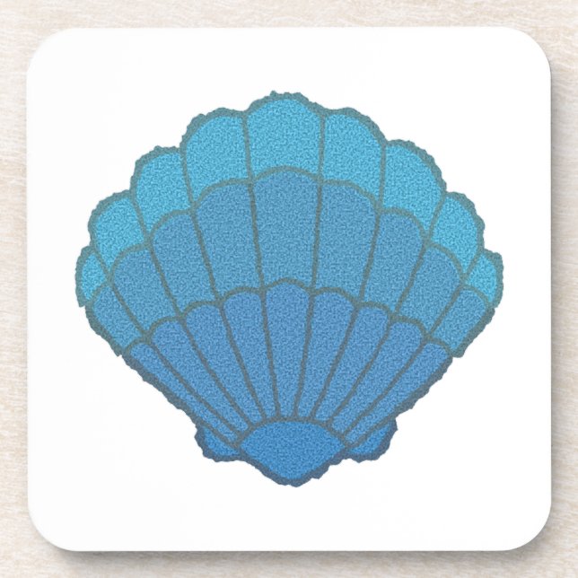 Blue Seashell Mosaic Untersetzer (Vorderseite)