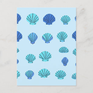 Blue Seashell Postkarte