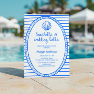 Blue Seashells and Wedding Bells Brautparty Einladung