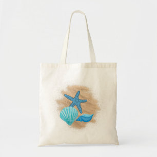 Blue Seashells auf der Beachtote-Tasche Tragetasche