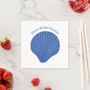 Blue Seashells CUSTOM Bridal Showparty Serviette