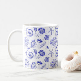 Blue Seashells Kaffeepause Tasse - Ideal für Stran