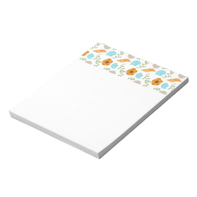 Blue Seashells Sea Snail Orange Blume Notizblock (Rotiert)