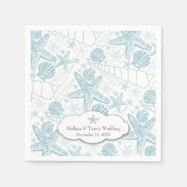 Blue Seashells Wedding oder Baby Shower Servietten