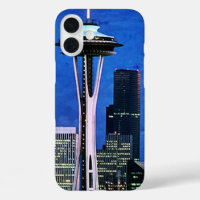 Blue Seattle Skyline Duschvorhang