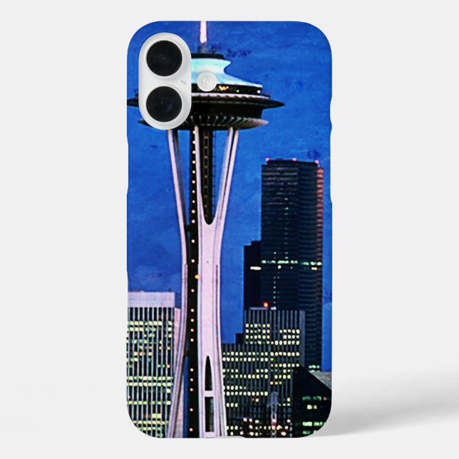 Blue Seattle Skyline Duschvorhang Case-Mate iPhone Hülle (Rückseite)