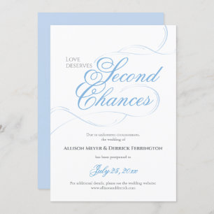 Blue Second Chances Hochzeit Einladung