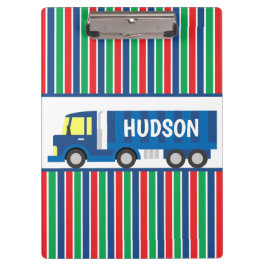 Blue Semi Truck Personalisierte Zwischenablage Klemmbrett