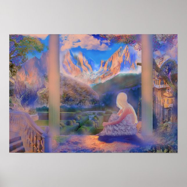 Blue Serene Reflection Poster (Vorne)