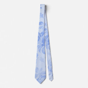 Blue Serenity Floral Toile Neck Tie Krawatte