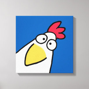 Blue SERIOUS CHICKEN von Sandra Boynton Leinwanddruck