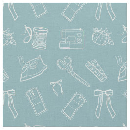 Blue Sewing Themed Pattern Stoff