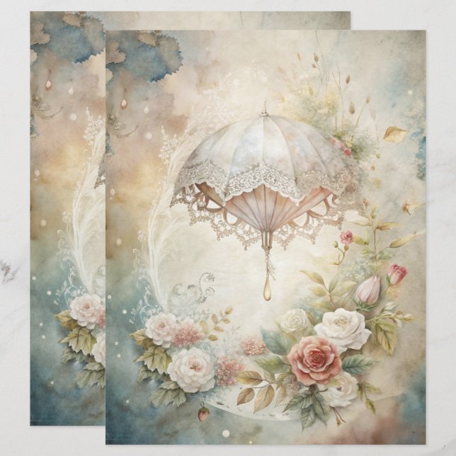 Blue Shabby Chic Scrapbook (Vorne/Hinten)