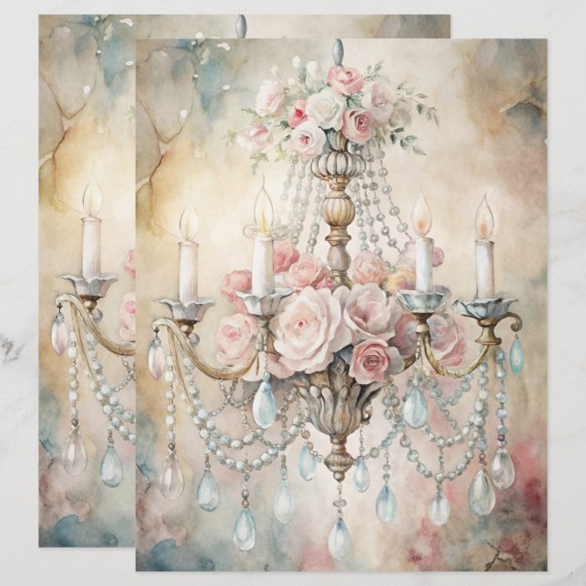 Blue Shabby Chic Scrapbook (Vorne/Hinten)