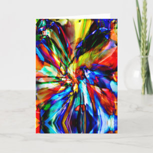 Blue Shades Orange Yelllow Abstrakt Fantasy Blume Karte
