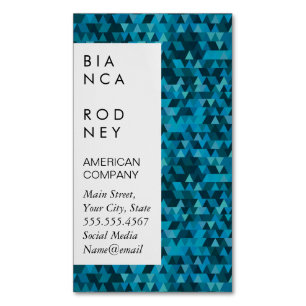 Blue Shapes Corporate Magnetische Visitenkarte