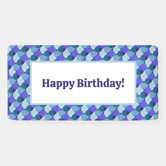 Blue Shapes Geburtstag Banner (Horizontal)
