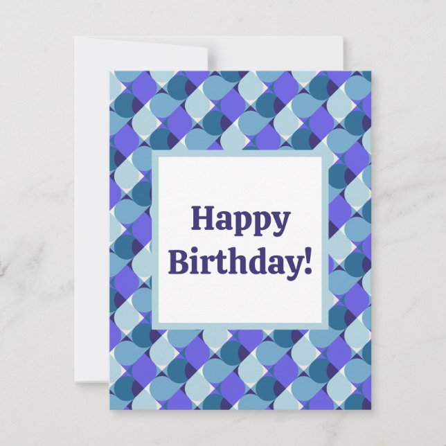 Blue Shapes Geburtstag Mitteilungskarte (Vorderseite)