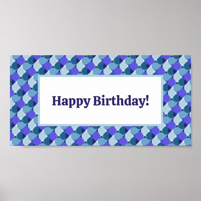 Blue Shapes Geburtstag Poster (Vorne)