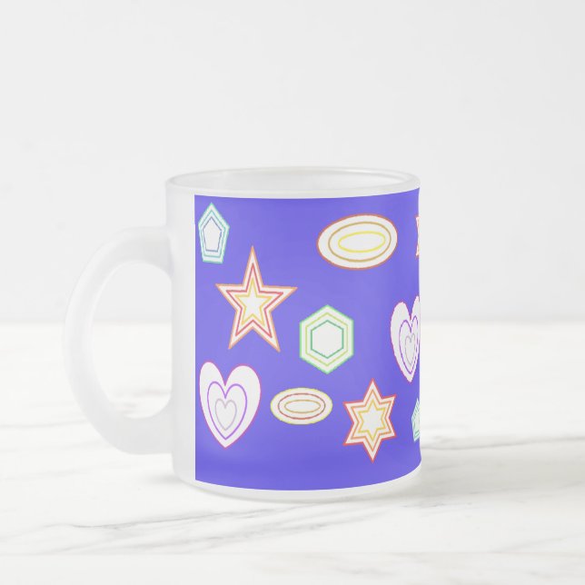 Blue Shapes mug Mattglastasse (Links)