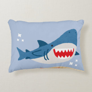 Blue shark accent pillow dekokissen