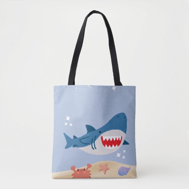 Blue shark tote bag (Vorderseite)