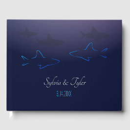 Blue Shark Wedding Guest Book Gästebuch