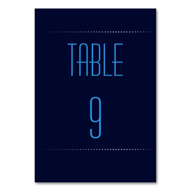 Blue Shark Wedding Table Card Tischnummer (Vorderseite)