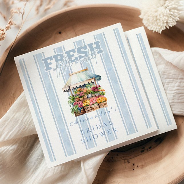 Blue She is Off the Market Brautparty Serviette (Von Creator hochgeladen)