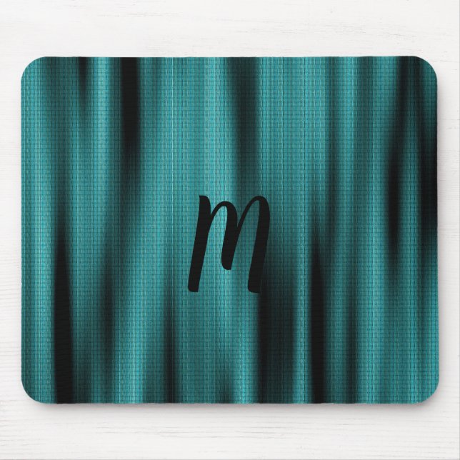 Blue Sheen Texture personalize Monogram Mousepad (Vorne)