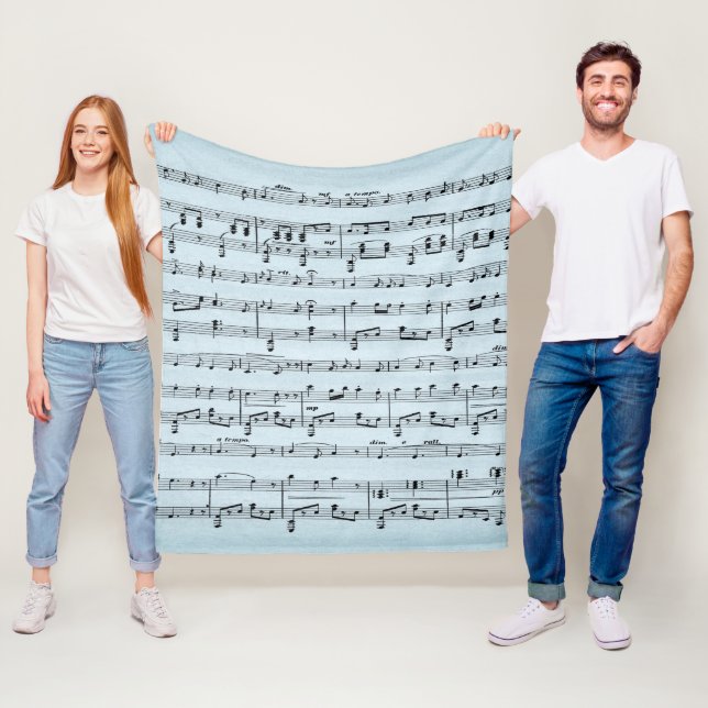 Blue Sheet Music Fleecedecke (Beispiel)