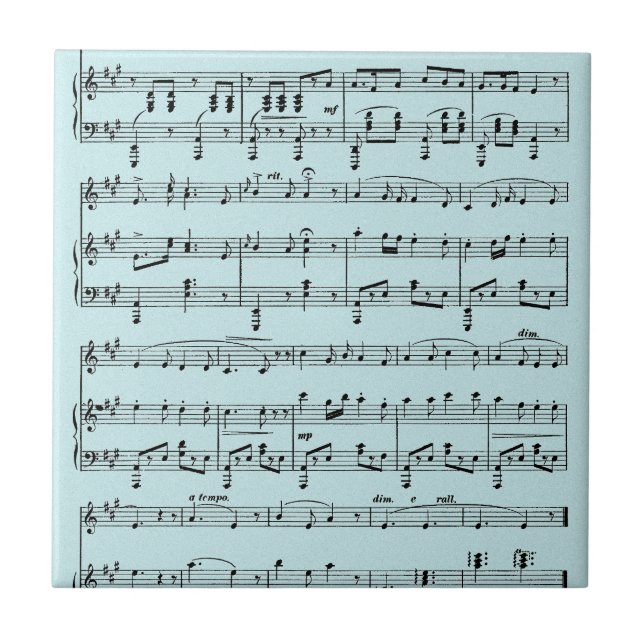 Blue Sheet Music Fliese (Vorderseite)
